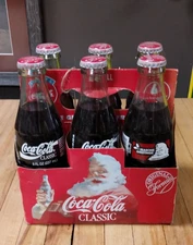 Vintage 1993 Season's Greeting Coke Coca-Cola 6 Pack Bottles 