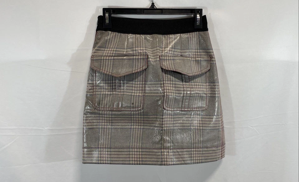 Fendi Women's Multicolor Plaid Ribbed Waist A Line Skirt Size 36 - Image 2 of 4