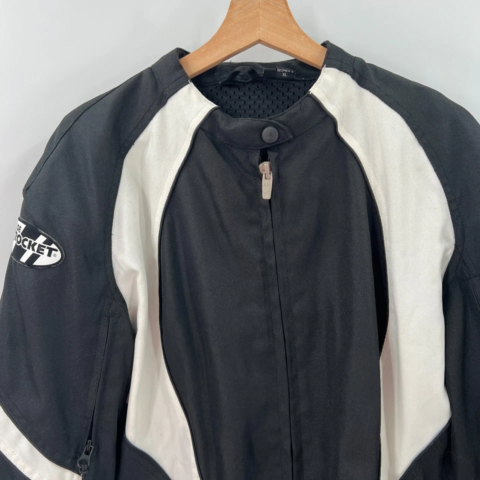 NEW Joe Rocket Lotus 2.0 motorcycle riding jacket black white turtle shell XL - Image 4 of 4