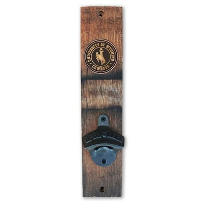 Wyoming Cowboys Barrel Stave Wall Mount Bottle Opener