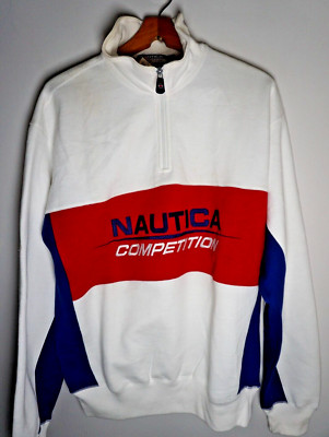 Vintage 90s Nautica Competition Sweatshirt Medium Mens Color Block Hip Hop NWT