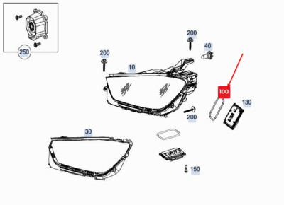 MERCEDES-BENZ GLE W167 Left Headlamp Housing Gasket A0008261100  