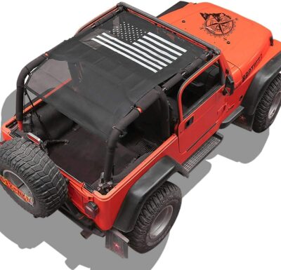 Bikini Top Sunshade Mesh Sun Shade Cover Soft Top Anti-UV for Jeep Wrangler TJ