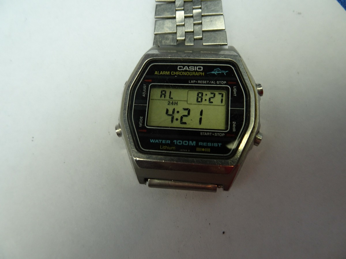 CASIO W750 MARLIN LCD JAPAN ALARM CHRONOGRAPH TIMER VINTAGE