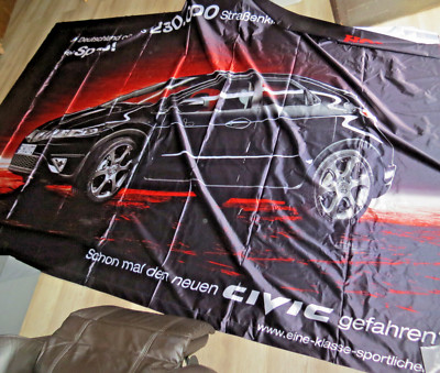 unbenutzter orig. Honda Civic Stoffbanner / Banner Riesenformat 3,44 m x 2,15 cm