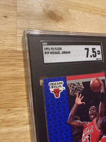 Michael Jordan SGC 7.5 Fleer 1991 Card Collector Chicago Bulls Basketball NBA - Picture 4 of 12