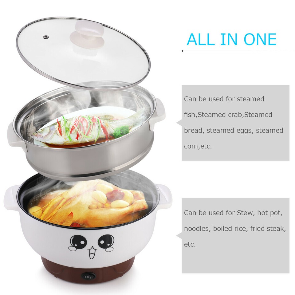 110V Multifunction Stainless Steel Hot Pot Rice Cooker Steamed Soup