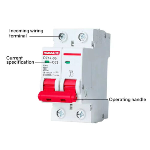 AC Circuit Breaker Solar 220-380V 2Pole Double MCB Mini 10A 16A 20A 25A 63A AU - Picture 7 of 25