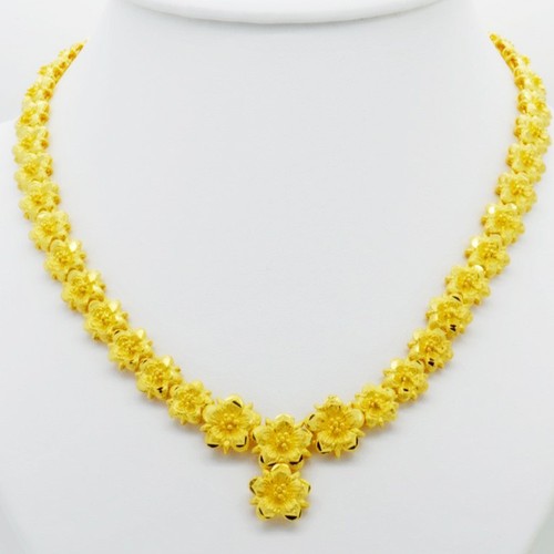 Flower 24K Thai Baht Yellow Gold Women 