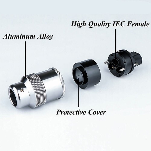 Gold Plated US/EU Power Plug IEC C13 Connector for HIFI Audio Power Cable DIY - Afbeelding 10 van 17