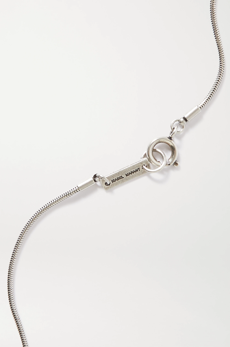 Isabel Marant Evening Ball Necklace Silver Tone Crystal Chain