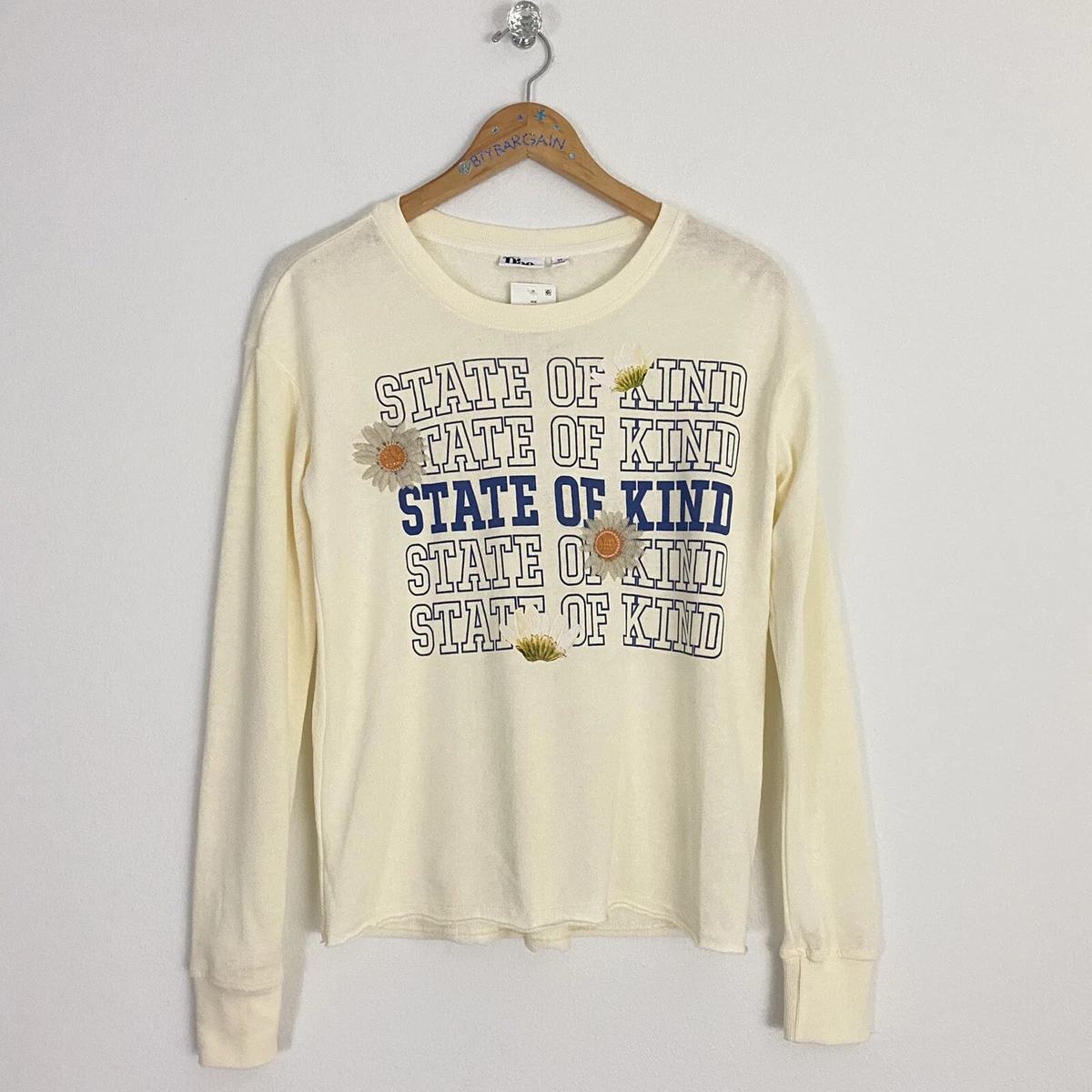 Target Doe State of Kind Embroidered Daisy Sweatshirt Juniors XS