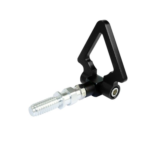 Black Track Racing Style Aluminum Triangle Tow Hook Ring Kit For BMW 1 3 5 6 X5 - Picture 3 of 6