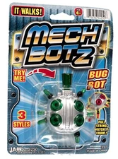 Mech Botz Bug Bot 4250 Jaru Silver and Green Crawling Toy Very Small 3.5in Rare
