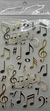 Recollections Music Stickers - Instruments, Notes, Band-Themed - Scrapbook Stick