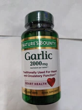 2 PACK Nature's Bounty Garlic 2000mg Blood Pressure Supplement 120 Tablets