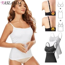 Women's Tank Tops Adjustable Strap Camisole with Built in Padded Bra Casual Vest
