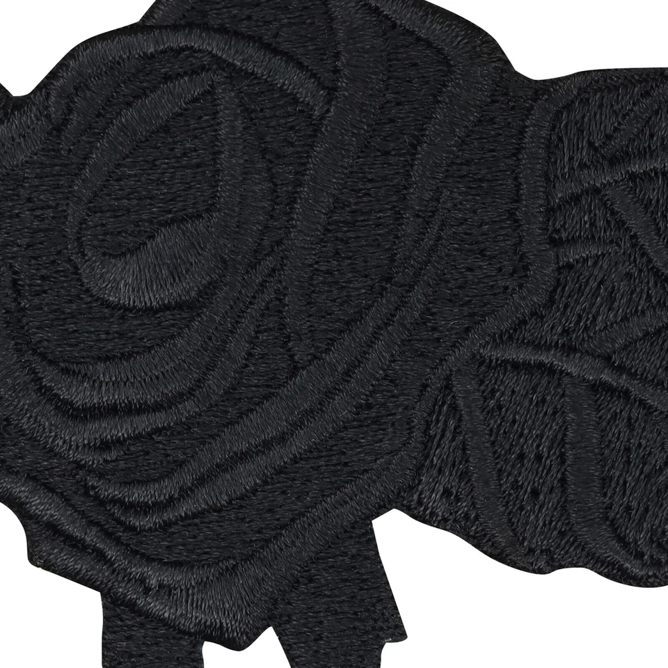 Aufnäher Black Rose Applikation Bügelbild Rocker Heavy Metal Sticker 85x60mm - Bild 2 von 4