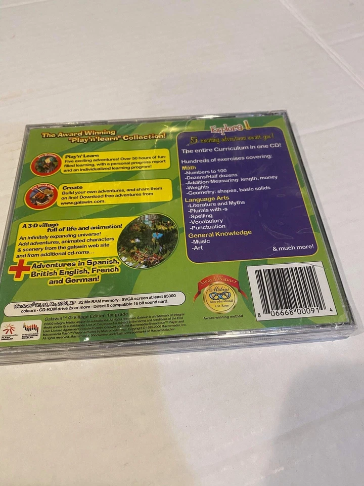 Galswin 1st Grade Curriculum Ages 6-7 PC Game Software G-Village Edition 2002 - Image 2 of 3