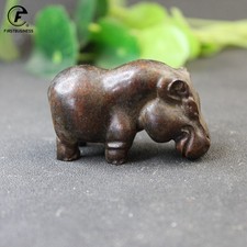 Miniatures Heavy Hippo Small Statue Desk Ornaments Antique Copper