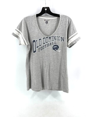 Champion Womens Old Dominion Monarchs V Neck T-Shirt College Football Gray  L