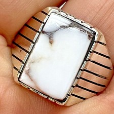 Navajo Silver Wild Horse Men Ring Sz 13 Sterling Silver by Trevor Jack 10.9g 