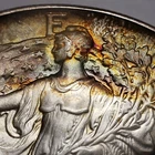1986 1 oz Silver American Eagle - BU - Rainbow Crescent Toning - SKU-E2230