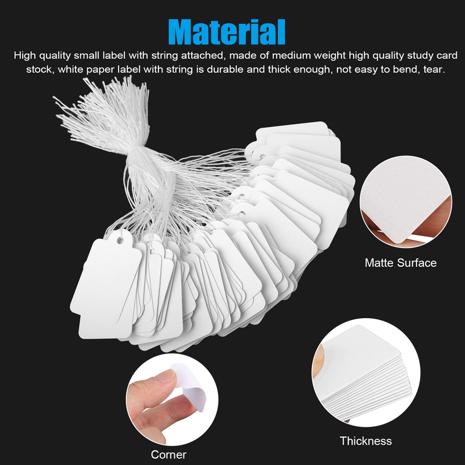 1000PCS White Sale Price Garment Tags Hang String Cloth Label for ...
