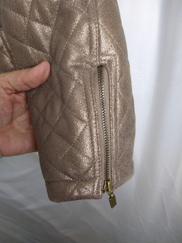 NEW CHICO'S Black Label Size M (1) Quilted Genuine Leather Jacket $349.00 Career - Picture 6 of 9