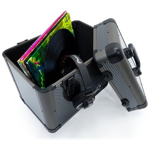 Gorilla 12" LP Vinyl Record Carry Storage Case Box Carbon Holds 60