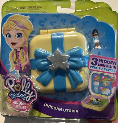 Polly Pocket Hidden Hideouts Unicorn Utopia 2018 Mattel Compact Playset NEW