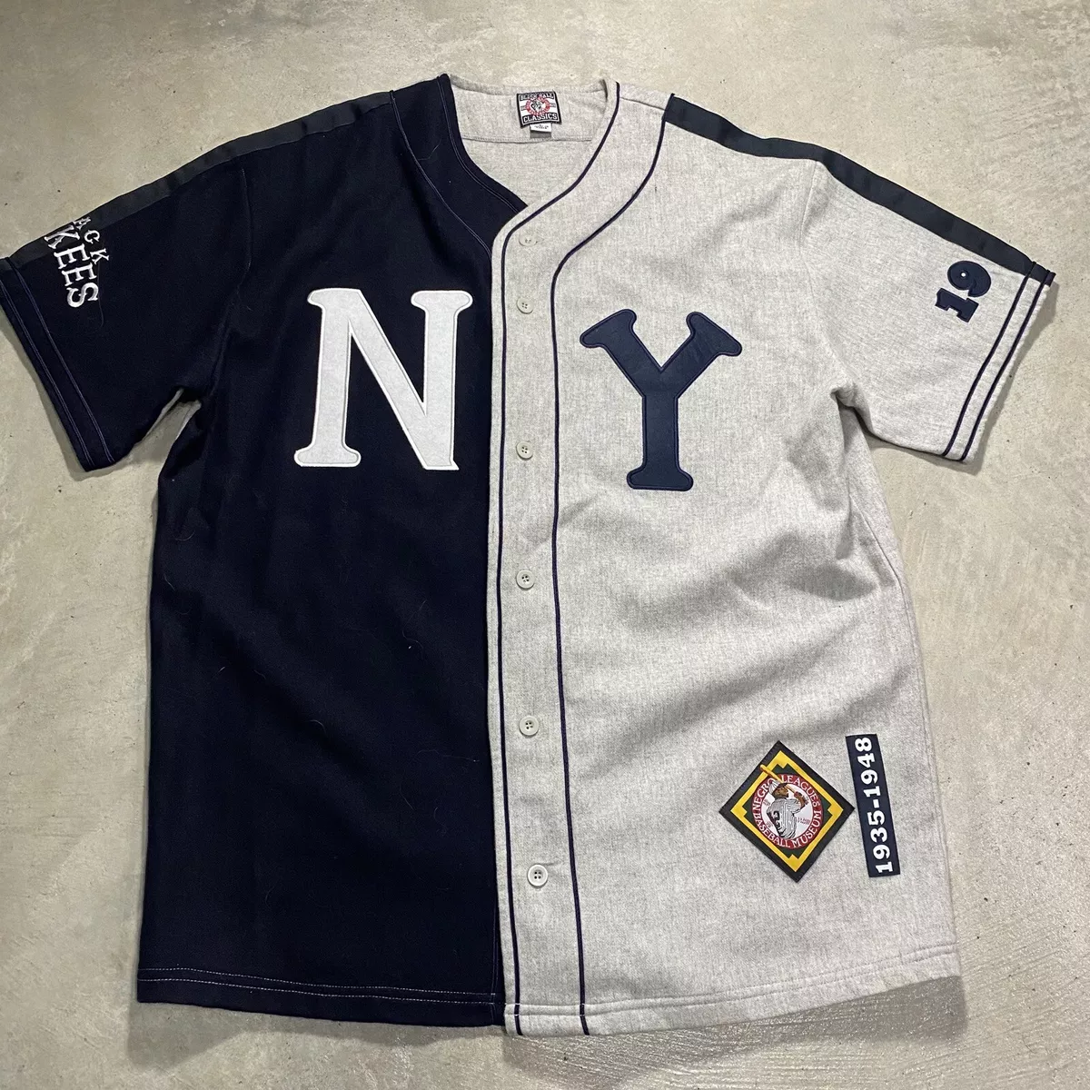 VTG Negro League NEW YORK BLACK YANKEES Jersey Shirt sz LARGE