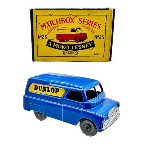 C1956 BOXED MOKO LESNEY *MATCHBOX* SERIES BEDFORD VAN DUNLOP 25A + B1 BOX
