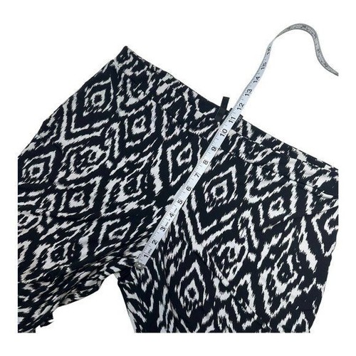 New Directions Palazzo Pants Women's SZ M- Black White Abstract Wide Leg Pull On - Picture 4 of 10