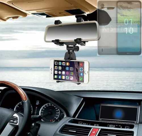 Autohalterung Rückspiegel für Nokia C110 Smartphone Halter Spiegelhalterung - Bild 1 von 5
