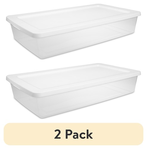 Storage Bin, 41 Quart Clear Plastic Storage Container with Snap-On Lid, White - Picture 10 of 11