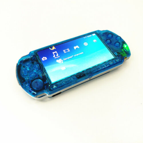 Retrofit Clear Blue Sony PSP-3000 Handheld System Game Console PSP 3000 - Picture 1 of 8