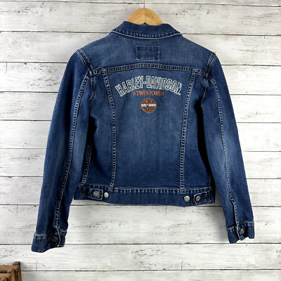 Harley-Davidson デニムジャケット Harley Davidson V Twin Power Embroidered Jean Denim Jacket Women's