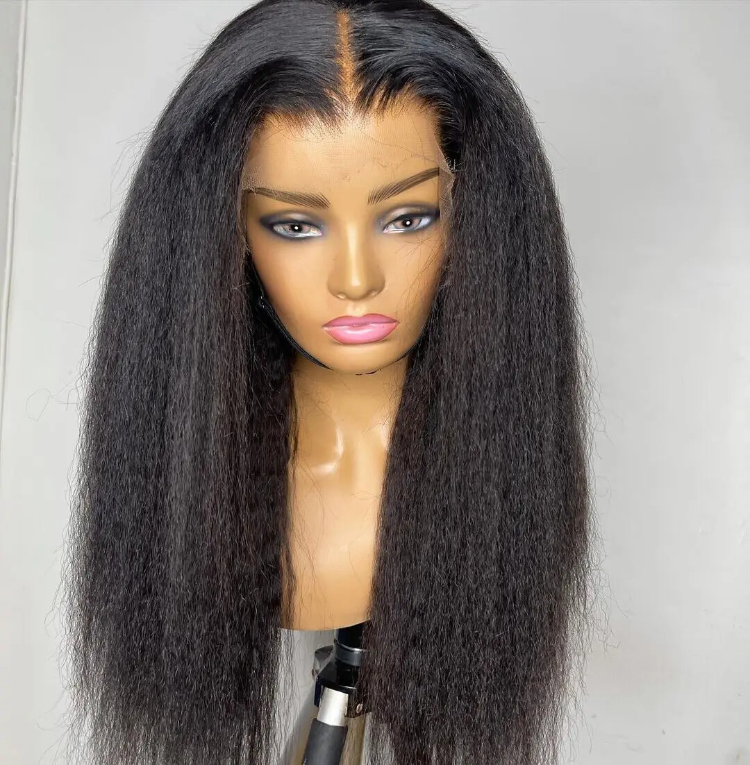 Kinky Straight Wig Lace Front Human Hair Wigs Brazilian Yaki