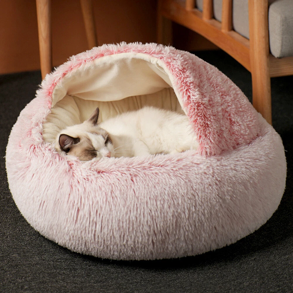 Hooded cheap cat bed