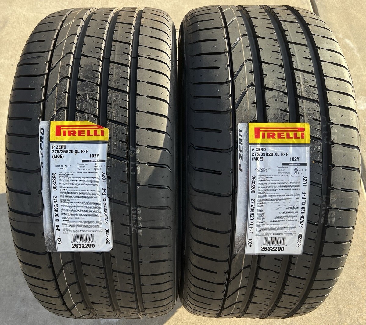 Set of TWO BRAND NEW 275/35R20 102Y Pirelli P Zero MOE Run Flat