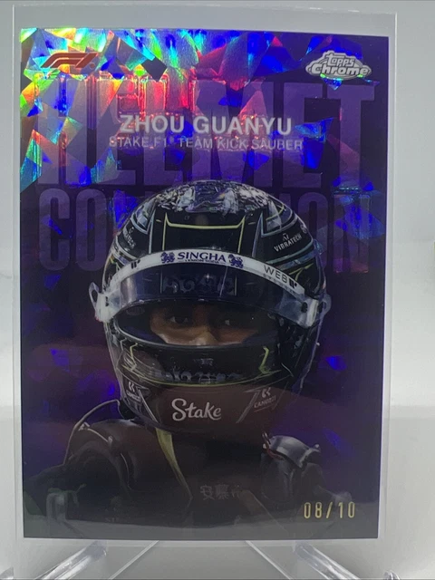2024 Topps Chrome Sapphire F1 Formula 1 Purple Helmet Collection Zhou Guanyu /10