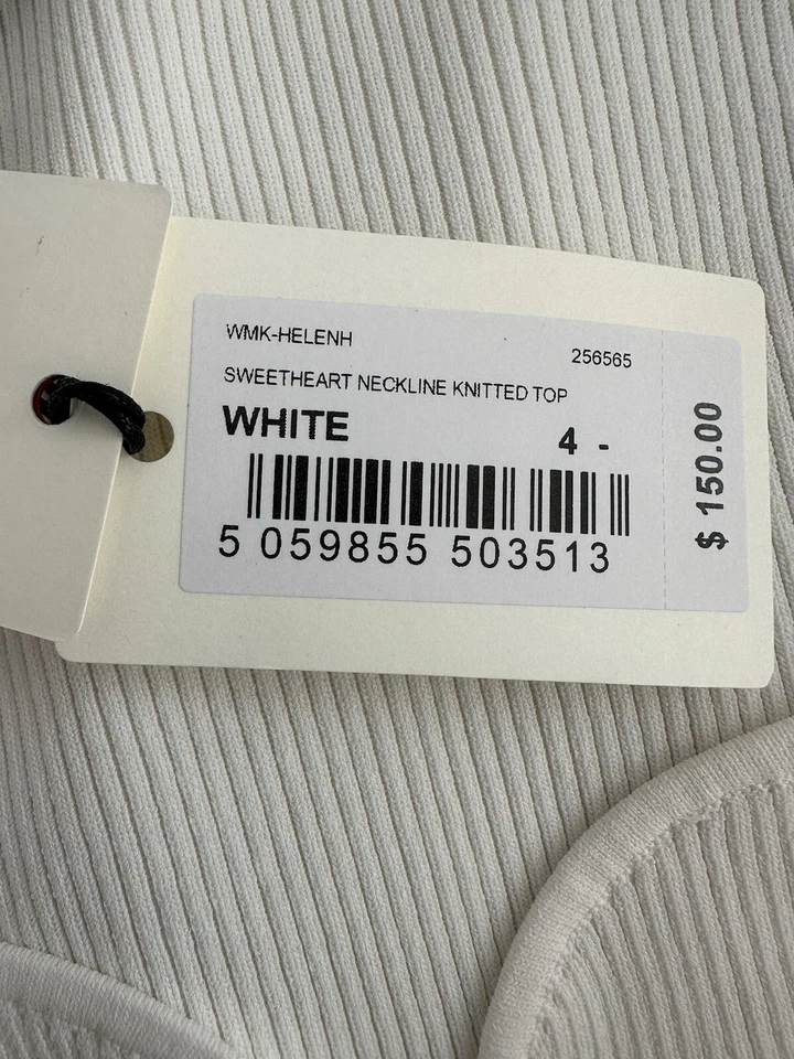 Suéter tejido Ted Baker con etiquetas talla 4 blanco acanalado elástico Sweethe G1N Foto 4 de 4