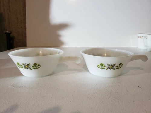 Vintage anchor hocking Fire King Soup Bowl With Handle