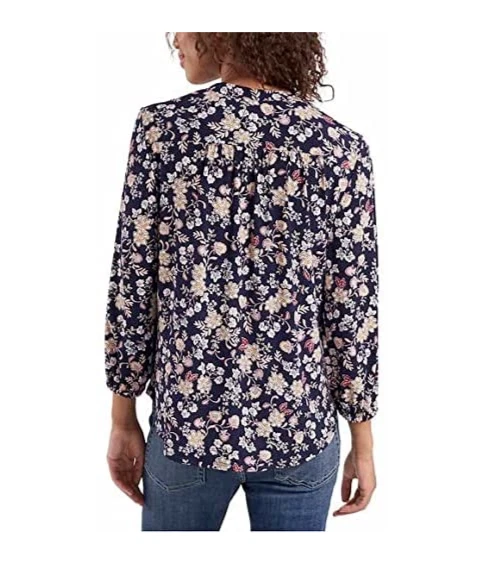 Blusa para mujer Two by Vince Camuto con cuello en V azul floral talla 2XL $60 EE069 NUEVA CON ETIQUETAS Foto 3 de 3