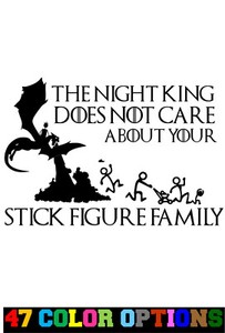 Vinyl Decal Sticker Car Game Of Thrones Night King Does T Care Stick Family Ebay