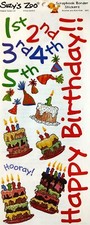 Suzy's Zoo Scrapbook Border Reposition Stickers "Birthday"