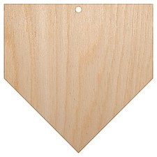 Home Plate Baseball Unfinished Craft Wood Holiday Christmas Tree DIY Ornament