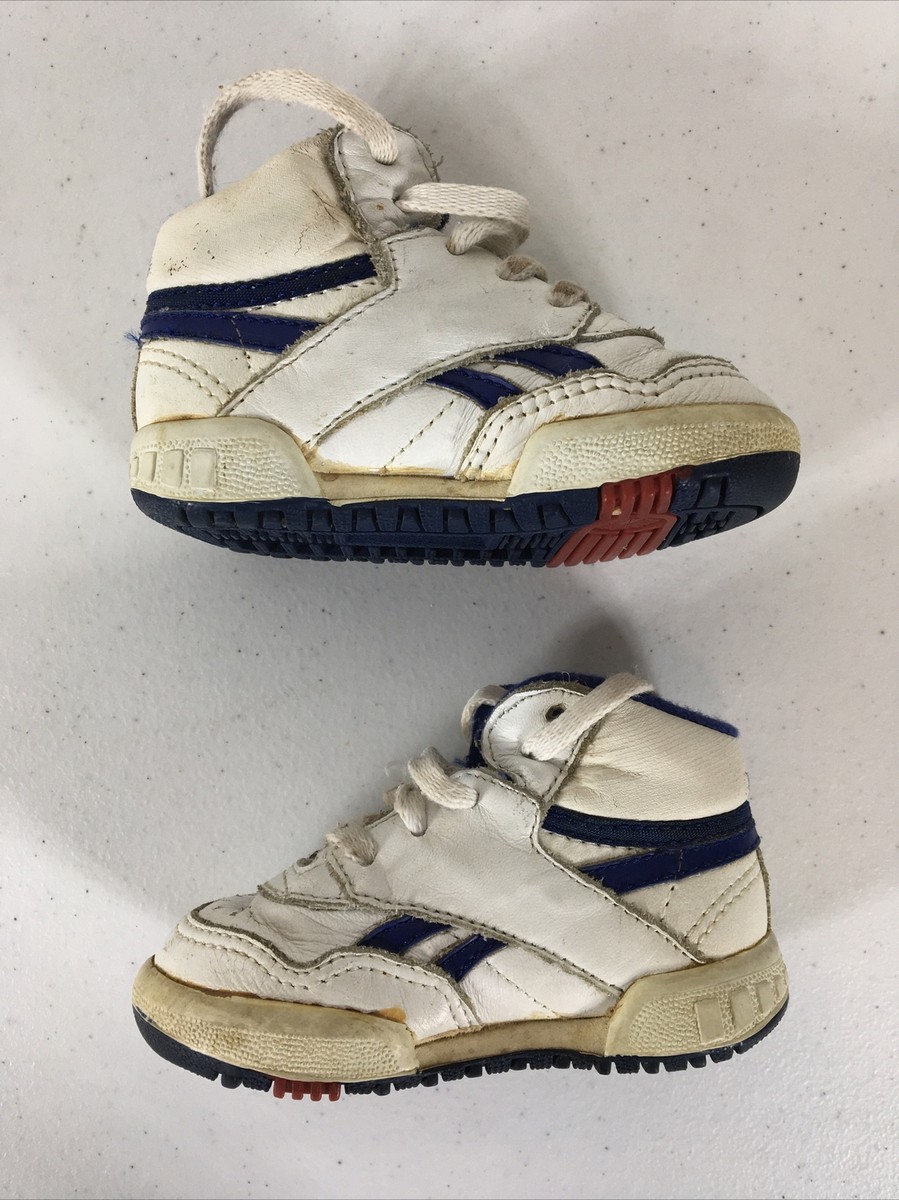 Reebok Classic Toddler Tennis Shoe Size 4 White Blue Hi Top Reebok Classic Toddler Tennis Shoe Size 4 White Blue Hi Top