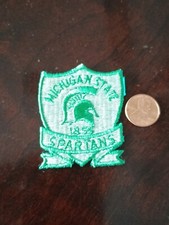 Vintage NEW Michigan State Spartans Embroidered Patch Iron-on/Sew Football Green